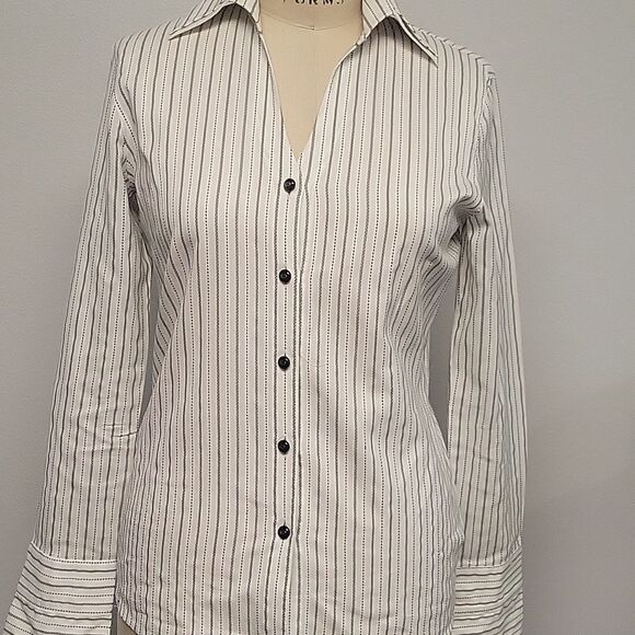 Escada Tops - Escada striped button down blouse.  Size 38